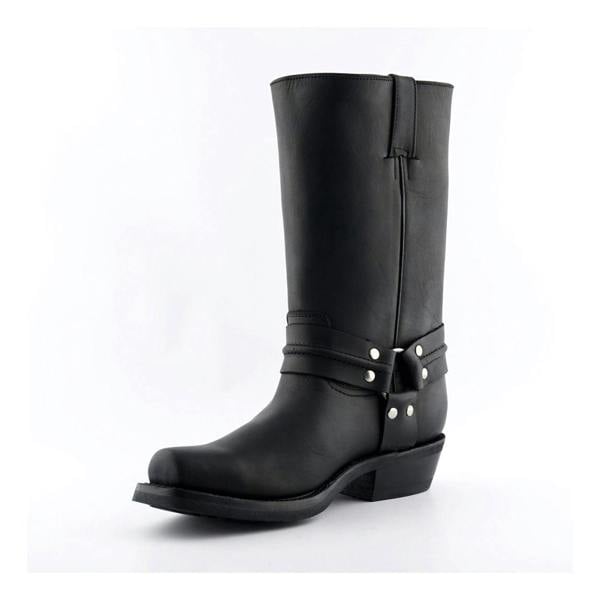 Grinders Unisex Black Western High Leather Boots- Renegade Hi