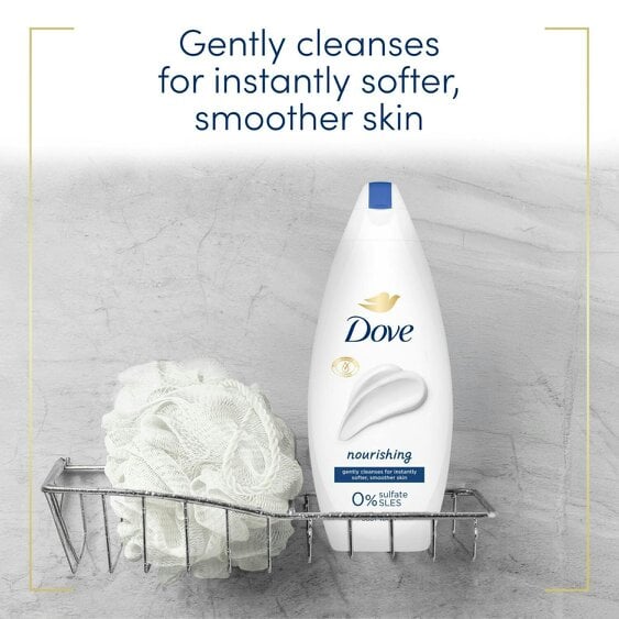 Dove Nourishing Body Wash 3 Pack, 0% Sulfate SLES Shower Gel, 225ml