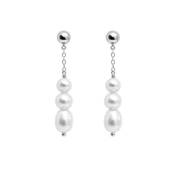 Gold Trip Timeless Three Pearl Drop Earrings