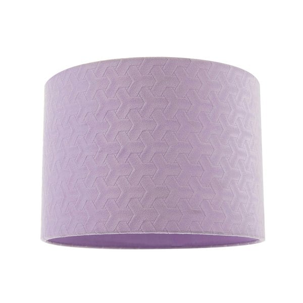Modern Lilac Velvet Fabric Drum Lampshade with Inner Cotton Lining Image 1