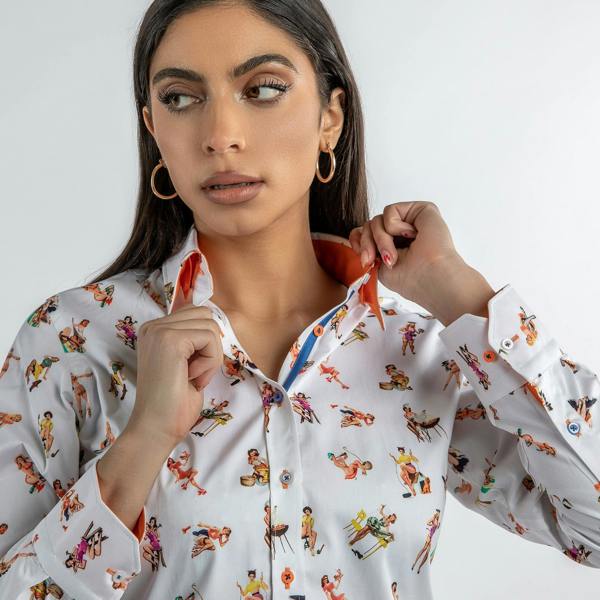 FEMME FATALE  PIN UP GIRLS  WOMENS  PRINT SHIRT - Premium Men's Patterned Shirt by Claudio Lugli | Bold Design, Tailored Fit, Best Printed Shirts