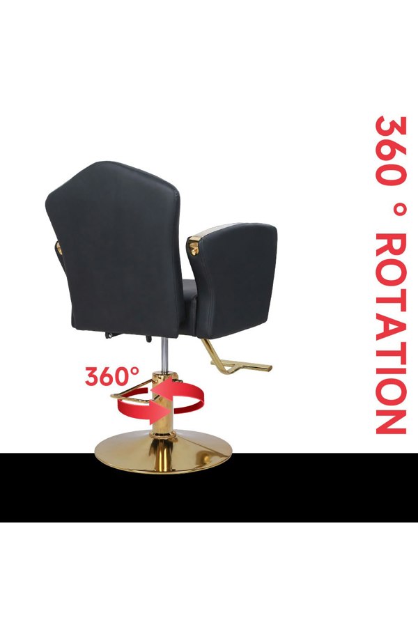Living and Home Professional Faux Leather Swivel Salon Barber Chair Adjustable Styling Chairs