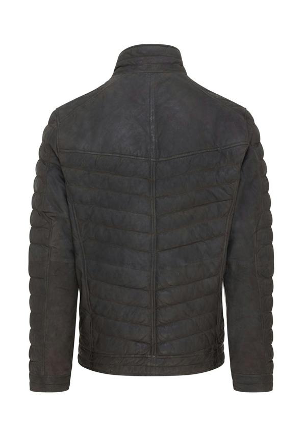 Infinity Leather Mens Quilted Puffer Leather Bomber Jacket - Torpoint