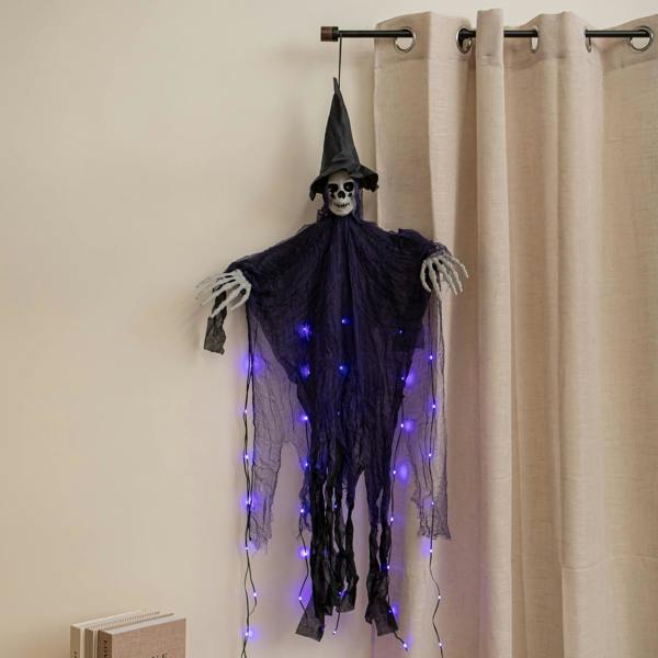 Samuel Alexander 1.2m Motion Activated Light up Halloween Hanging Wailing Ghoul with LEDs