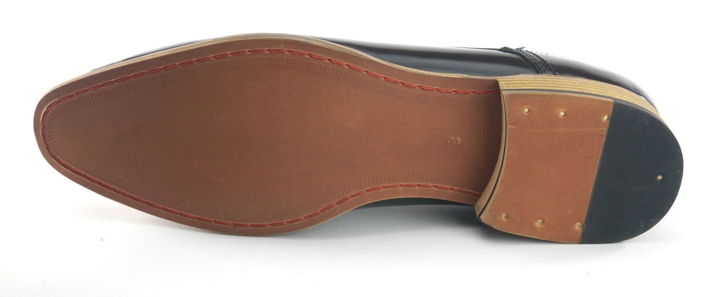 Frank James Shoreditch Mens Leather Hi Shine Lace Up Gibson Formal Shoes