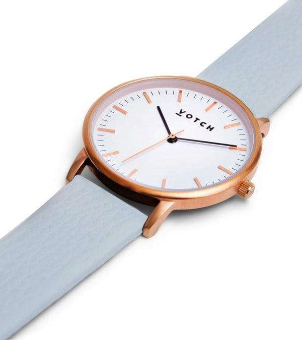 Votch Rose Gold & Light Blue Watch | Moment