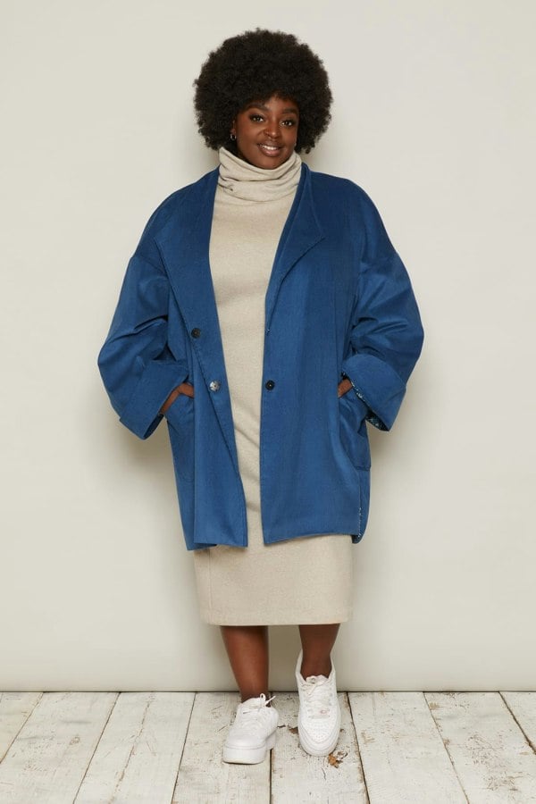 Bo Carter Hilmar Corduroy Oversized Jacket - Blue