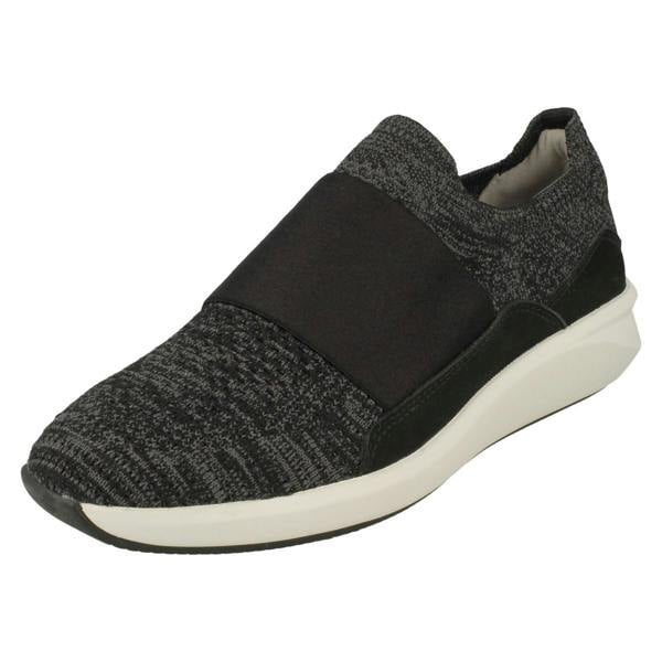 Clarks Ladies Clarks Elasticated Strap Detailed Trainers Un Rio Knit