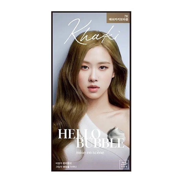 MISE EN SCÈNE All New Hello Bubble x BLACKPINK Hair Colour Kit #7K Ash Khaki Brown