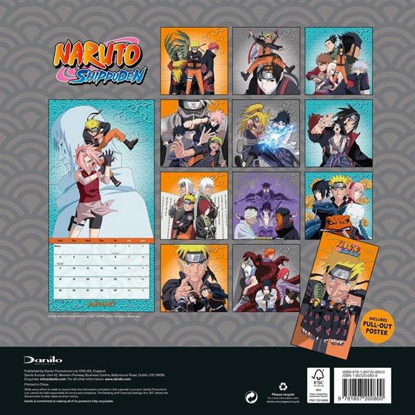 Naruto Shippuden Calendar 2027, Wall Calendars, Month To View, Entertainment, Gift