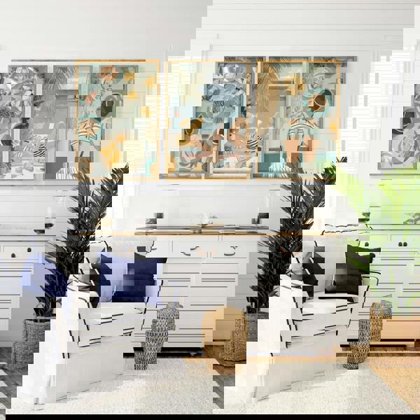 Extra Large Pictures For Living Room | Set of 3 Italian Lifestyle Wall art Prints