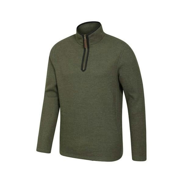 Mountain Warehouse Mens Beta Contrast Zip Top - Dark Khaki - 
