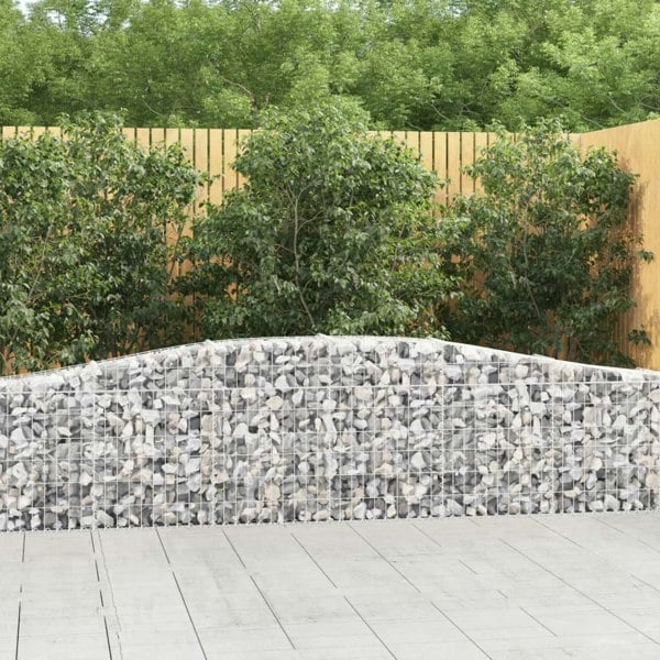 Berkfield Arched Gabion Baskets 7 pcs 400x30x60/80 cm Galvanised Iron