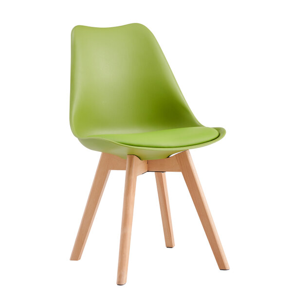 Set of 2 Dining Chairs with Solid Wooden Legs and Seat Cushion Pad Eva