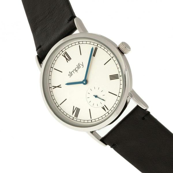 Simplify The 5100 Leather-Band Watch - Black/White - SIM5101