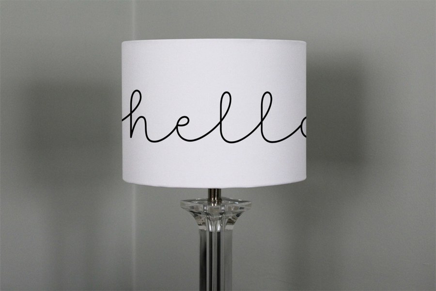 Benjamin Tate Design Text Hello (Ceiling & Lamp Shade)