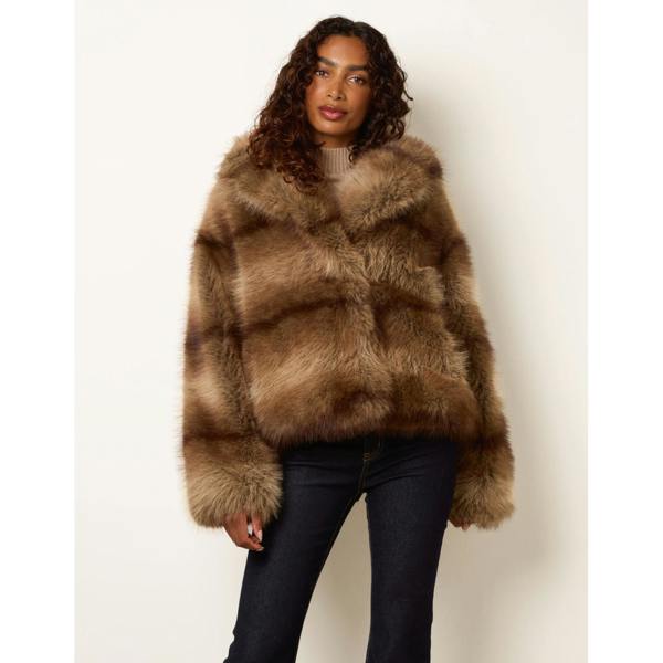 Blue Vanilla Faux Fur Short Coat