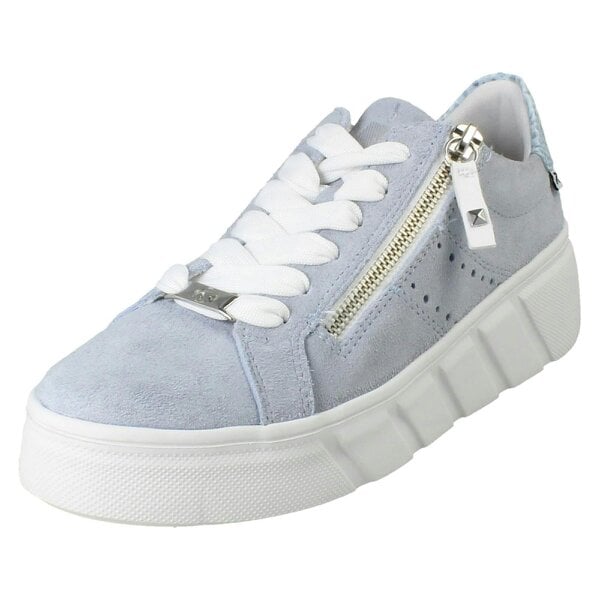 Rieker Ladies Rieker Sport Punched Detail Wedge Trainers W2605 - Blue