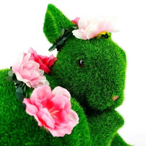 Gardenwize Solar Floral Topiary Rabbit Garden Ornament with Multiple Lights