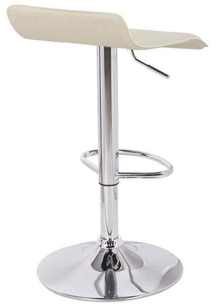 Lamboro Baceno Single Kitchen Bar Stool, Chrome Footrest, Height Adjustable Swivel Gas Lift, Breakfast Bar & Home Barstool, Cream