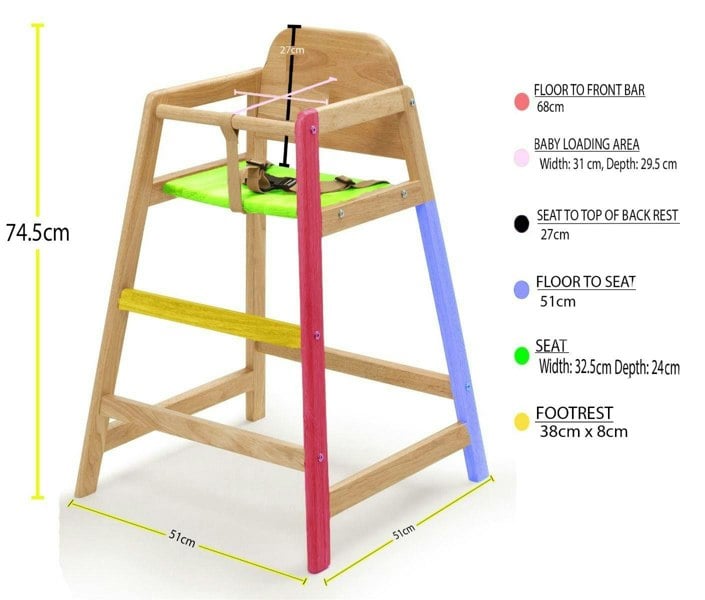 Safetots Simply Stackable Wooden High Chair, Black, Highchair for Baby and Toddler, Stylish and Practical
