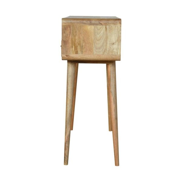 Wyld Haus Urbino Curved Mango Wood Console Table 2 Drawer and Open Shelf
