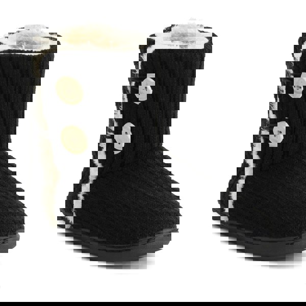 VIVA Polar Women's Memory Knitted Faux Fur Rubber Sole Winter Slippers