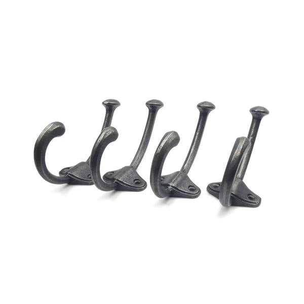 Antique Cast Iron Welton Coat Hook - Pack of 4 Hooks