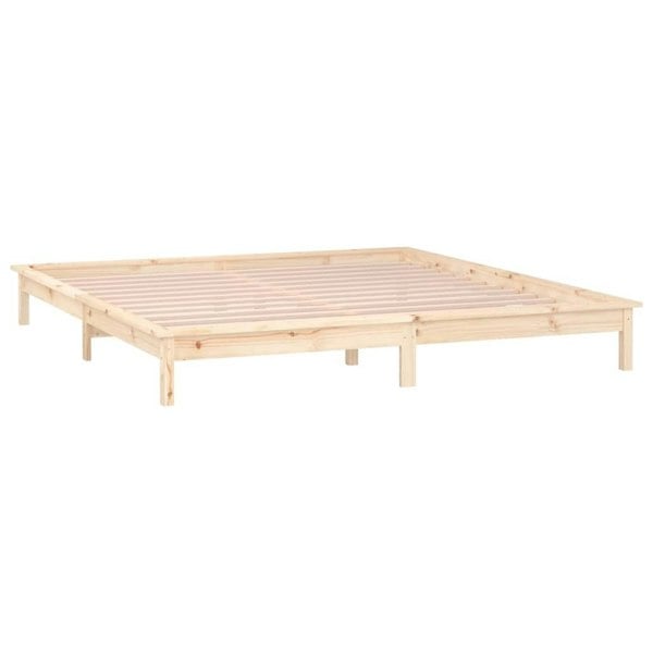 Berkfield LED Bed Frame 140x200 cm Solid Wood