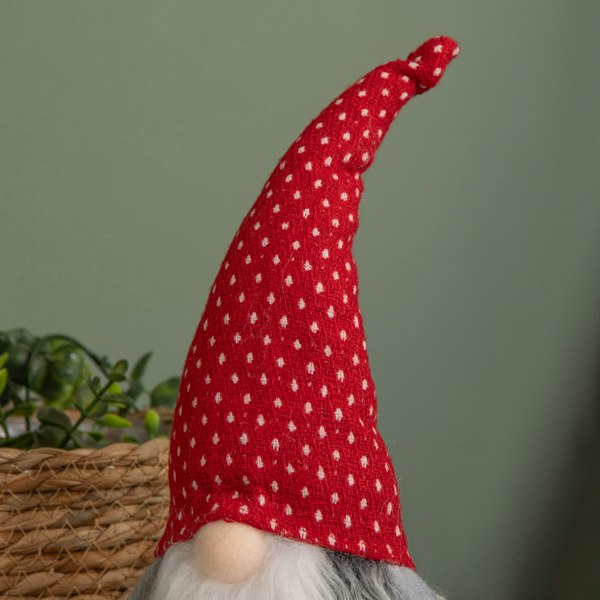 Samuel Alexander 34cm Festive Gonk Cuddly Santa Indoor Christmas Plush Decoration in Spotty Hat