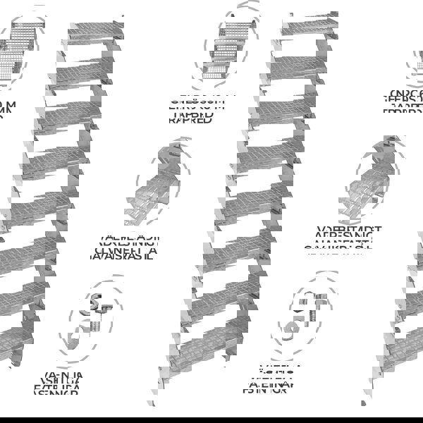 Monstershop Adjustable 8 Section Galvanised Staircase - 600mm Wide