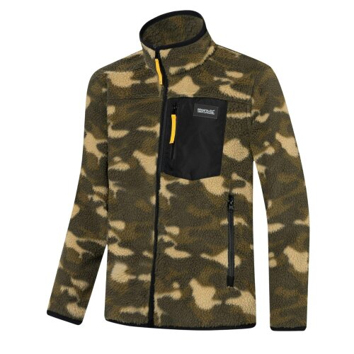 Regatta Kids Frankie Camo Full Zip Fleece Jacket - Bark Green