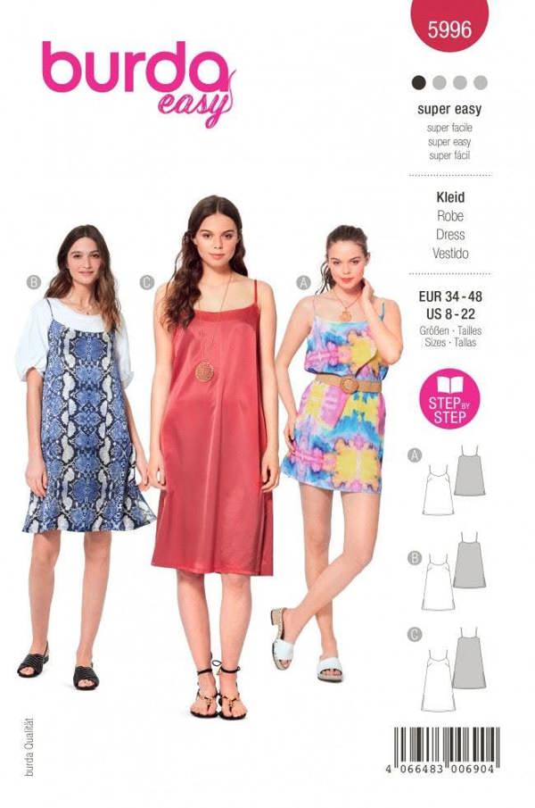 Burda Sewing Pattern 5996 Dresses For Women, 8-22 (34-48) - Easy
