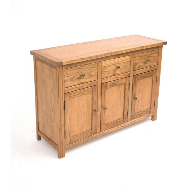 Cabinet Bits Trivento Light Wood 3 Drawer 3 Door Sideboard Brass Knob