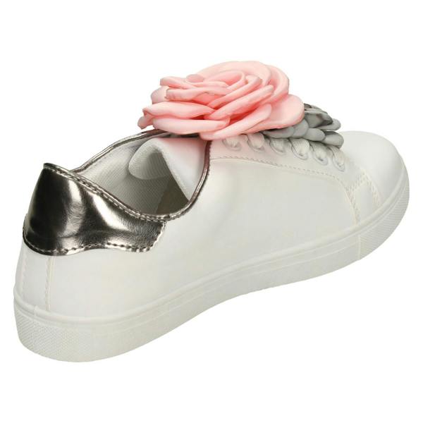 Spot On Ladies Spot On Big Flower Trim Pumps