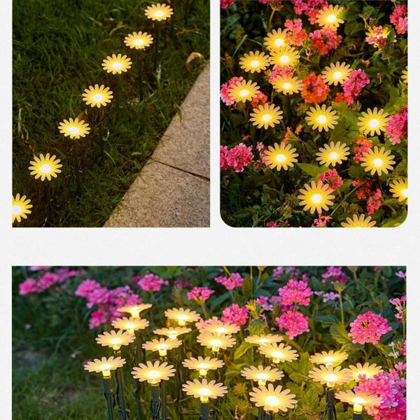 Leaper Solar-Powered Daisy-Shaped Ground Spike Lights