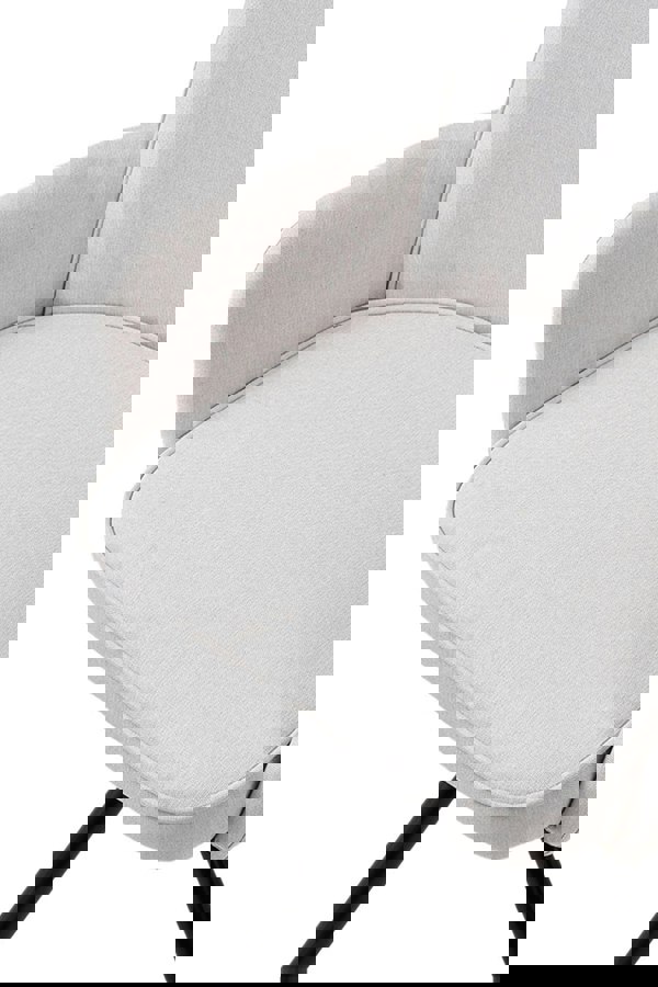 Living and Home Linen Modern Swivel Chair with Black Legs