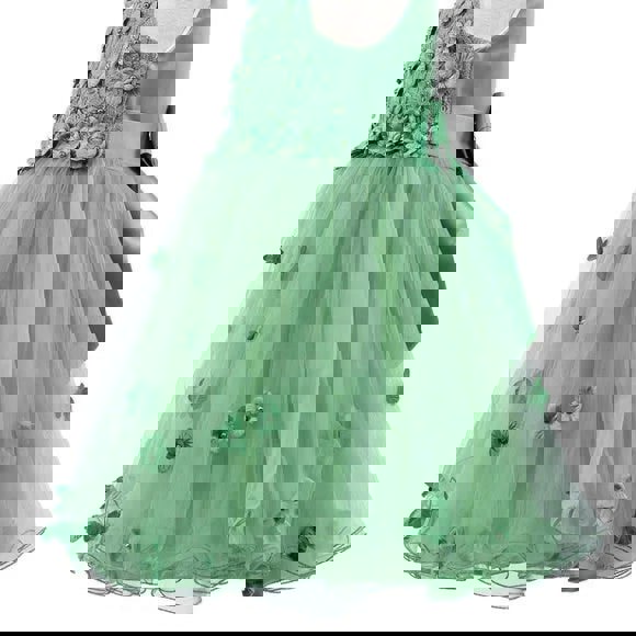 Daisy Dress in sage green - skirt detail