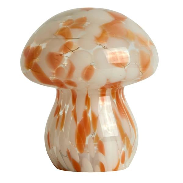 Lighting Collection Pixie LED Glass Mushroom Lamp - Coral