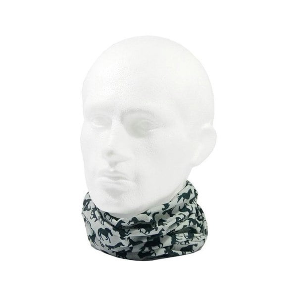 Black & Grey Horse Design Multifunctional Scarf RUFFNEK® Black & Grey Horse Design Multifunctional Scarf RUFFNEK®  Horse Design Neck Tube / Neck warmer  – a stylish, functional accessory for riders and outdoor enthusiasts. #EquestrianStyle #HorseAccessories #NeckTube #RidingSnood
