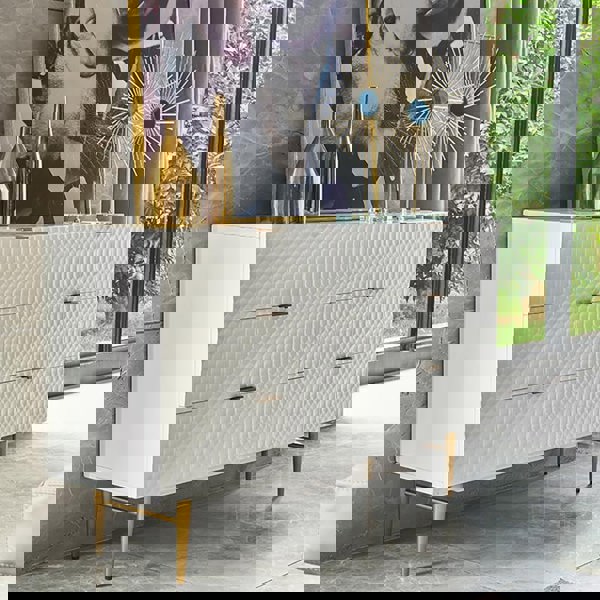 Rutland Sideboard, Gold & White-Weilai Concept-Weilai Concept