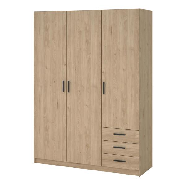Furniture To Go Sprint Wardrobe with 3 Doors + 3 Drawers in Jackson Hickory
