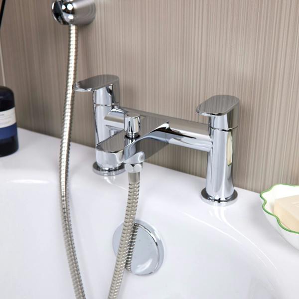 Flode Roxen | Bath Shower Mixer Tap | Including Handset and Holder | Chrome