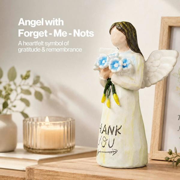 Levede Forget Me Not Sympathy Gift Angel Figurine Thank You Home Decor White