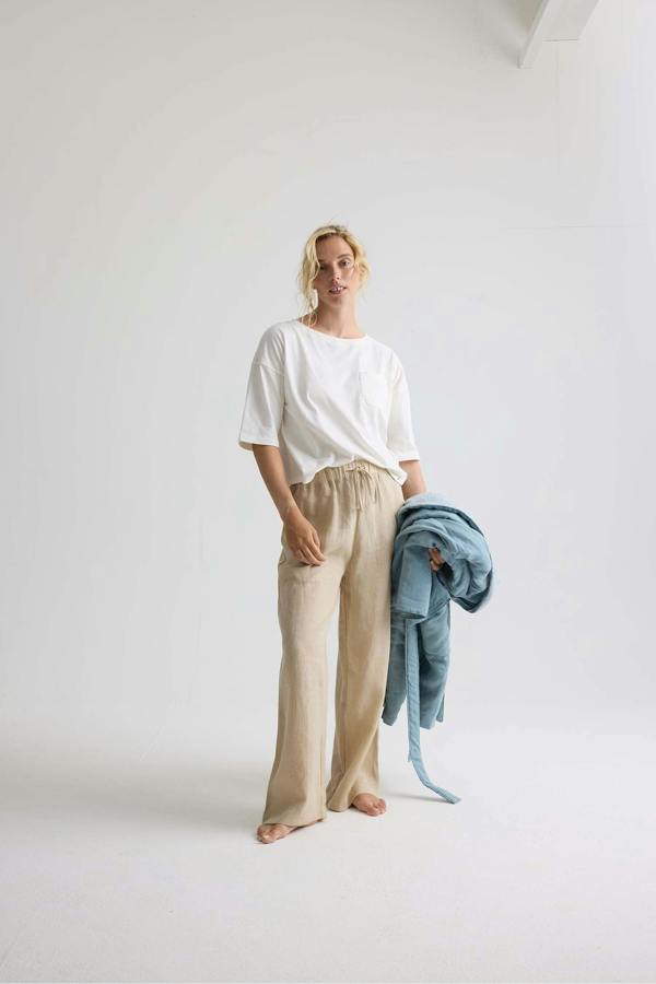 Pretty You London Relaxed Cotton T-Shirt In Coconut Milk
