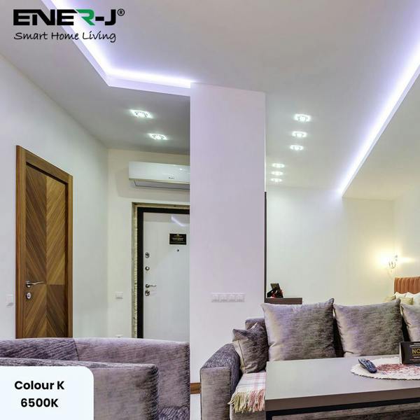 ENER-J 24V COB LED Strip Lights with 480 LEDs/M, 10W/M, 1020lm/M, CRI 90-92, 30m Roll, 6000K, IP20