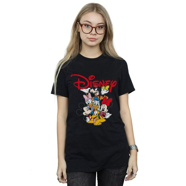 Disney Womens/Ladies Mickey Mouse Crew Cotton Boyfriend T-Shirt - Black