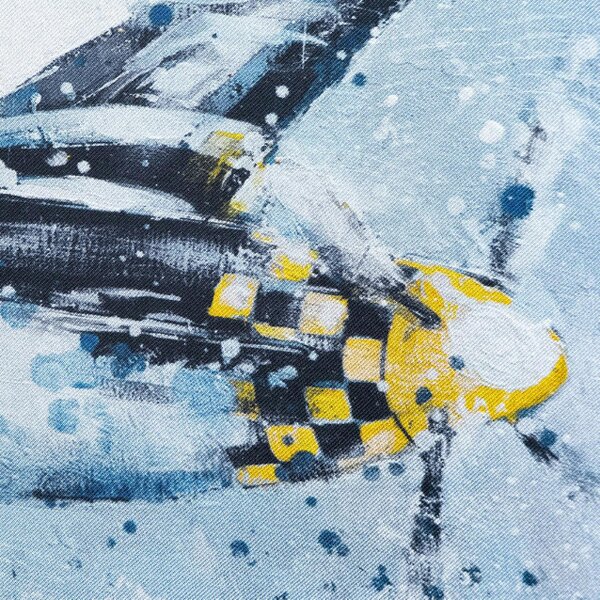 Otway & Orford 'American Patrol' WW2 fighters silk pocket square in blue & white (42 x 42cm)