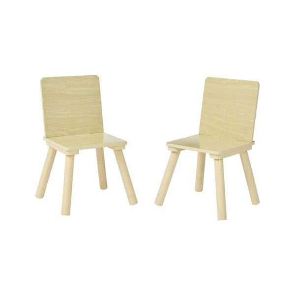Liberty House Toys Kids Natural Wood Table and Two Chairs Set