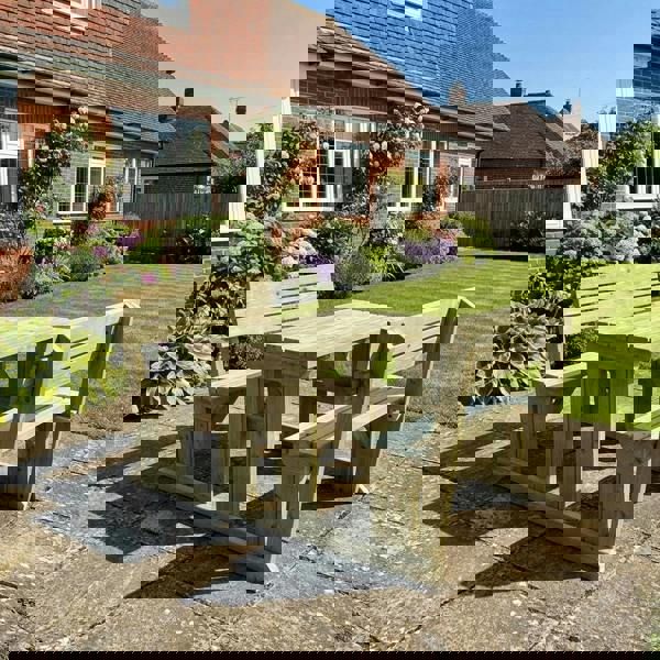 Arbor Garden Solutions Alders Picnic Table Benches Set With Backrest